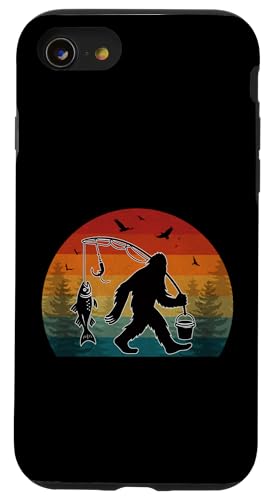 Bigfoot Wildnis Angeln Abenteuer Retro Sasquatch Angeln Hülle für iPhone SE (2020) / 7 / 8 von Bigfoot Fishing Adventure Retro Fishing Vibes tees