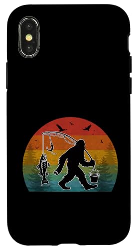 Bigfoot Wildnis Angeln Abenteuer Retro Sasquatch Angeln Hülle für iPhone X/XS Bigfoot Wildnis Angeln Abenteuer Retro Sasquatch Angeln Hülle für iPhone X/XS von Bigfoot Fishing Adventure Retro Fishing Vibes tees