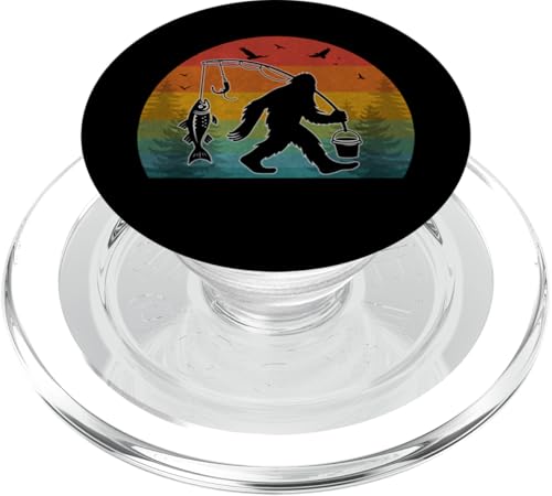 Bigfoot Wildnis Angeln Abenteuer Retro Sasquatch Angeln PopSockets PopGrip für MagSafe Bigfoot Wildnis Angeln Abenteuer Retro Sasquatch Angeln PopSockets PopGrip für MagSafe von Bigfoot Fishing Adventure Retro Fishing Vibes tees