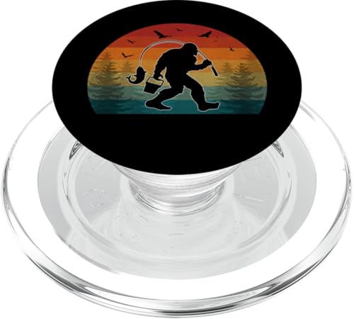 Bigfoot Wildnis Angeln Abenteuer Retro Sasquatch Angeln PopSockets PopGrip für MagSafe Bigfoot Wildnis Angeln Abenteuer Retro Sasquatch Angeln PopSockets PopGrip für MagSafe von Bigfoot Fishing Adventure Retro Fishing Vibes tees