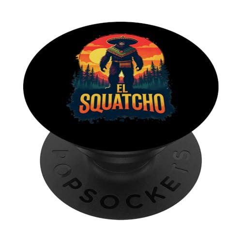 Lustiges Bigfoot Outfit Sasquatch Design mit El Squatcho PopSockets Klebender PopGrip Lustiges Bigfoot Outfit Sasquatch Design mit El Squatcho PopSockets Klebender PopGrip von Bigfoot Kostüm Mexico Cinco de Mayo Burrito Taco