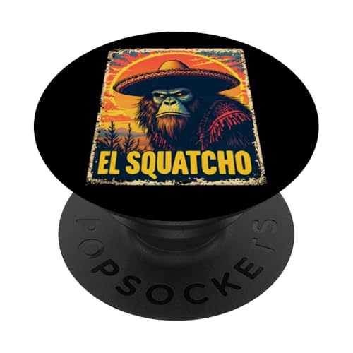 Lustiges Bigfoot Outfit Sasquatch Design mit El Squatcho PopSockets Klebender PopGrip Lustiges Bigfoot Outfit Sasquatch Design mit El Squatcho PopSockets Klebender PopGrip von Bigfoot Kostüm Mexico Cinco de Mayo Burrito Taco