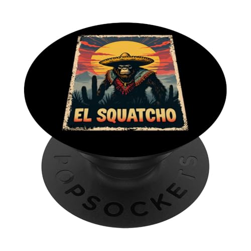 Lustiges Bigfoot Outfit Sasquatch Design mit El Squatcho PopSockets Klebender PopGrip Lustiges Bigfoot Outfit Sasquatch Design mit El Squatcho PopSockets Klebender PopGrip von Bigfoot Kostüm Mexico Cinco de Mayo Burrito Taco
