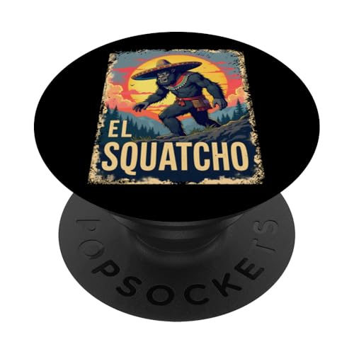 Lustiges Bigfoot Outfit Sasquatch Design mit El Squatcho PopSockets Klebender PopGrip von Bigfoot Kostüm Mexico Cinco de Mayo Burrito Taco