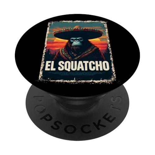 Lustiges Bigfoot Outfit Sasquatch Design mit El Squatcho PopSockets Klebender PopGrip Lustiges Bigfoot Outfit Sasquatch Design mit El Squatcho PopSockets Klebender PopGrip von Bigfoot Kostüm Mexico Cinco de Mayo Burrito Taco