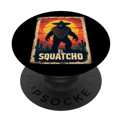 Lustiges Bigfoot Outfit Sasquatch Design mit El Squatcho PopSockets Klebender PopGrip von Bigfoot Kostüm Mexico Cinco de Mayo Burrito Taco