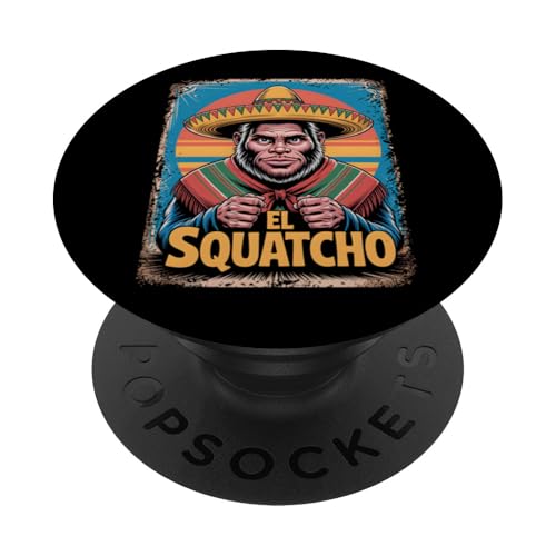 Lustiges Bigfoot Outfit Sasquatch Design mit El Squatcho PopSockets Klebender PopGrip Lustiges Bigfoot Outfit Sasquatch Design mit El Squatcho PopSockets Klebender PopGrip von Bigfoot Kostüm Mexico Cinco de Mayo Burrito Taco