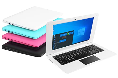 Bigmachine Computer Laptop Mini 10,1 Zoll 32 GB Windows 10 ultradünnes und leichtes Netbook Intel Quad Core PC HDMI USB Webcam Netflix YouTube QWERTZ Layout (Weiß) von Bigmachine