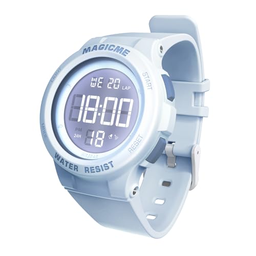 Bigmeda Uhren für Kinder Mädchen Jungen 50 M Wasserdicht Sports Outdoor Digitaluhr Kinder Armbanduhr mit Wecker/Stoppuhr/EL-backLicht/Datum (Macaron Blau) von Bigmeda