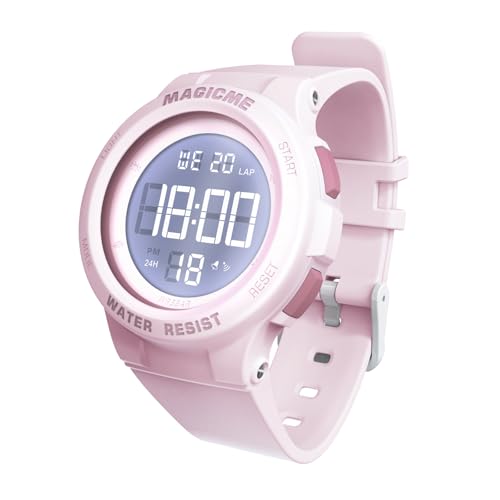 Bigmeda Uhren für Kinder Mädchen Jungen 50 M Wasserdicht Sports Outdoor Digitaluhr Kinder Armbanduhr mit Wecker/Stoppuhr/EL-backLicht/Datum (Macaron Rosa) von Bigmeda