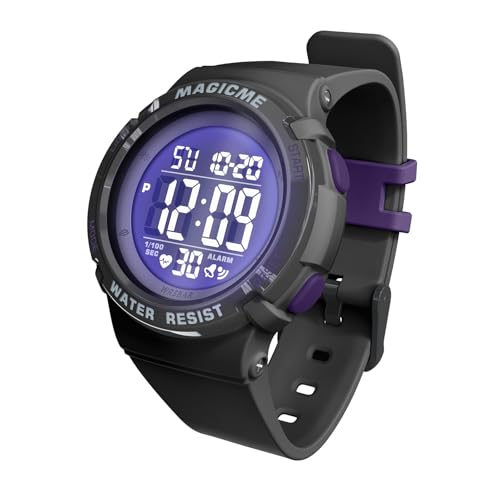 Bigmeda Uhren für Kinder Mädchen Jungen 50 M Wasserdicht Sports Outdoor Digitaluhr Kinder Armbanduhr mit Wecker/Stoppuhr/EL-backLicht/Datum (Schwarz+Weiß) von Bigmeda