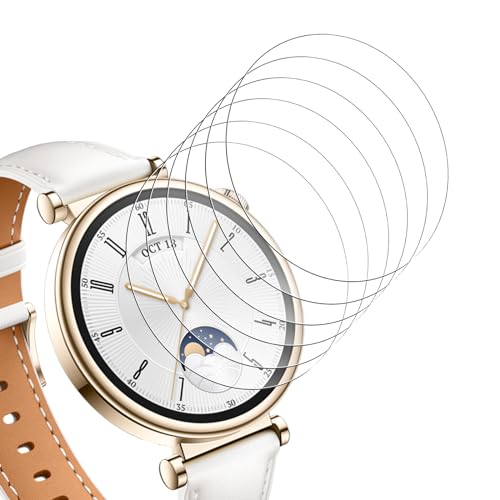Bigqin 6 Stück Schutzfolie kompatibel mit Huawei Watch GT 4 / GT 5 41mm, HD Gehärtetes Glas Folie Anti-Kratzer Blasenfrei Displayschutzfolie von Bigqin