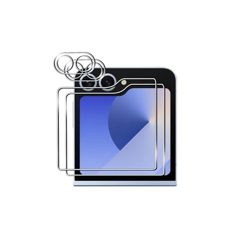 Bihizei Schutzfolie Kompatibel mit Samsung Galaxy Z Flip 6 5G für Panzerglas, 2 Stück 9H Härte Externe Schutzfolie + 2 Stück KameraSchutz, Kratzfest, HD Bihizei Schutzfolie Kompatibel mit Samsung Galaxy Z Flip 6 5G für Panzerglas, 2 Stück 9H Härte Externe Schutzfolie + 2 Stück KameraSchutz, Kratzfest, HD von Bihizei