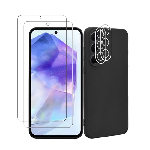 Bihizei Schutzfolie für Samsung Galaxy A55 5G für Panzerglas, 2 Stück Schutzfolie & 2 Stück Kamera Schutzfolie, 9H Panzer Schutz Glas Displayschutz, Ultra-HD Panzerfolie, Anti-Kratz, Anti-Bläsch von Bihizei