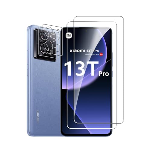 Bihizei Schutzfolie für Xiaomi 13T/13T Pro für Panzerglas, 2 Stück Schutzfolie & 2 Stück Kamera Schutzfolie, 9H Panzer Schutz Glas Displayschutz, Ultra-HD Panzerfolie, Anti-Kratz, Anti-Bläsch von Bihizei