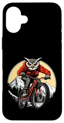 Eulen Mountainbike Hülle für iPhone 16 Plus Eulen Mountainbike Hülle für iPhone 16 Plus von Biking Animals