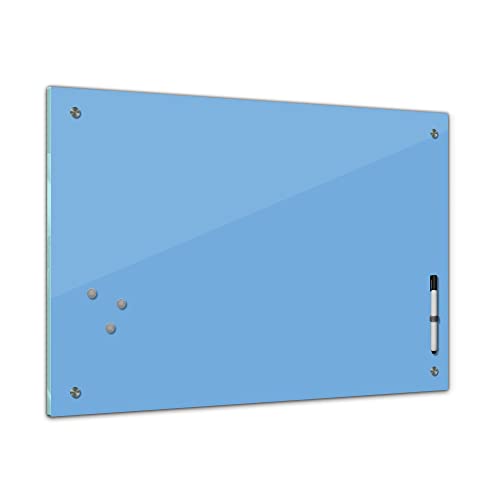Bilderdepot24 Memoboard 80 x 60 cm | Farben | Lichtblau | abwaschbare einfarbige Glas-Magnettafel mit Halterung Magneten Stift 1301 von Bilderdepot24