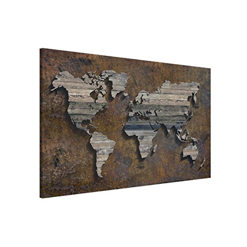 Bilderwelten Magnettafel - Holz Rost Weltkarte - Memoboard Querformat 2:3, Wandbild Magnettafel Pinnwand Magnetboard Magnetpinnwand Magnetwand Stahl Küche Büro, Größe HxB: 60cm x 90cm Bilderwelten Magnettafel - Holz Rost Weltkarte - Memoboard Querformat 2:3, Wandbild Magnettafel Pinnwand Magnetboard Magnetpinnwand Magnetwand Stahl Küche Büro, Größe HxB: 60cm x 90cm von Bilderwelten