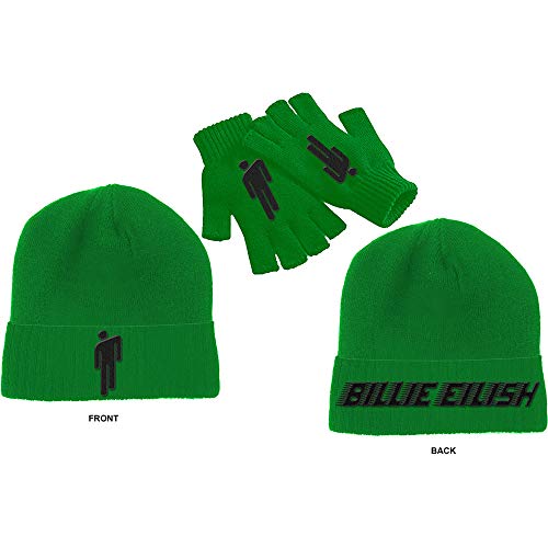 Billie Eilish Mütze Beanie and Glove Set Blohsh Logo Nue offiziell Grün Unisex Taille Unique von Billie Eilish