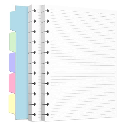 Discbound Nachfüllpapier, Nachfüllpapier für Notizsystem, Discbound Planer-Einlagen mit 240 Seiten, 5 Blatt Trennblätter, weißes Papier, Briefgröße 21,6 x 27,9 cm Discbound Nachfüllpapier, Nachfüllpapier für Notizsystem, Discbound Planer-Einlagen mit 240 Seiten, 5 Blatt Trennblätter, weißes Papier, Briefgröße 21,6 x 27,9 cm von Billtigif