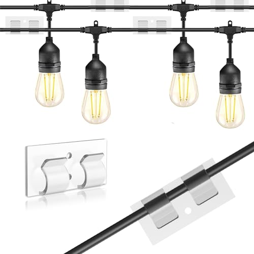 30 Stück Kabelhalter, Outdoor Kabel Clips Kabelführung Organizer Kabelclips Selbstklebend Kabelklemmen Kabelmanagement Dekoration Haken Draht Halter für Kabelbefestigung Lichterkette - Transparent 30 Stück Kabelhalter, Outdoor Kabel Clips Kabelführung Organizer Kabelclips Selbstklebend Kabelklemmen Kabelmanagement Dekoration Haken Draht Halter für Kabelbefestigung Lichterkette - Transparent von BillyBath