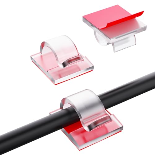 60 Stück Kabelhalter, Outdoor Kabel Clips Kabelführung Organizer Kabelclips Selbstklebend Kabelklemmen Kabelmanagement Dekoration Haken Draht Halter für Kabelbefestigung Lichterkette - Transparent 60 Stück Kabelhalter, Outdoor Kabel Clips Kabelführung Organizer Kabelclips Selbstklebend Kabelklemmen Kabelmanagement Dekoration Haken Draht Halter für Kabelbefestigung Lichterkette - Transparent von BillyBath