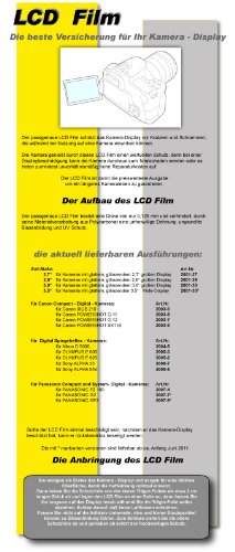 Bilora LCD Film Displayschutz für Canon Powershot SX1IS von Bilora