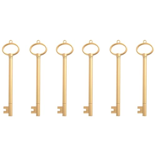 Bulk Key Gelstifte, Vintage-Gelstifte, lustig, exquisite Erinnerung, schwarze Tintenroller, coole dekorative Stifte für Büro, Schreibwaren, Schulbedarf (6 Stück, Gold) von Bimhayuu