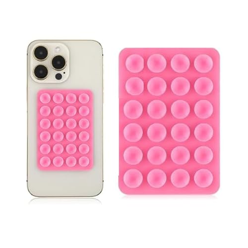 Silikon Saugnapf Handyhalter Saugnapf Handyhalterung für Glatte Fläche Vielseitig Einsetzbar Selbstklebende Saugnapf Handyhülle Handy Saugnapfhalterung Saugnapfmatte für Alle Handy-Modelle (Pink) von Bimhayuu