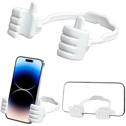 Thumbs Handyständer Daumen Hoch Handyhalter für den Schreibtisch Thumbs Design Telefonständer Desktop Lazy Stand Telefonständerhalter 360° drehbar Handyhalter vielseitige Betrachtung (Weiß) von Bimhayuu