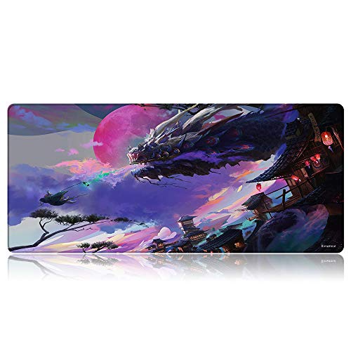 Bimormat Anime-Gaming-Mauspad, XXL, große erweiterte Schreibtischunterlage (89,9 x 39,9 cm), Hochleistungs-Mauspad, optimiert für Gamer (90 x 40 cm, D24dragon) von Bimormat