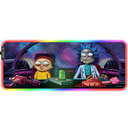Bimormat Anime RGB Gaming Mauspad,800x300x3mm Groß Mousepad XXL,LED Schreibtischunterlage mit Rutschfester Gummibasis und Haltbaren Genähten Kanten für Personalisierter Gamer(80x30 FGdrive) von Bimormat