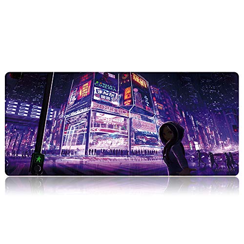 Bimormat Großes Gaming Mauspad（900x400mm） XXL Large Anime Mousepad Empfindliche Genähten Kanten wasserdichte Oberfläche rutschfeste Gummibasis Schreibtischunterlage (90x40 X9roadgirl) von Bimormat