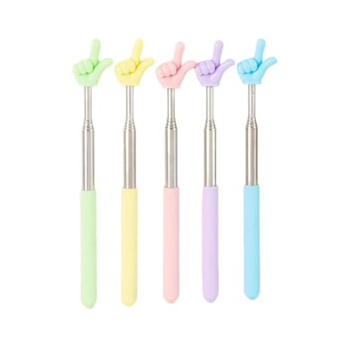 Teleskop Lehrer Zeiger,5 PCS Ausziehbarer Zeigestab aus Edelstahl Ausziehbar Lehrzeiger Hand Zeiger Finger Zeigestock für Klassenzimmer Präsentation Lehrerhilfen Telescopic Teachers Pointer von BinPhorm