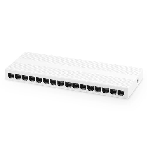 Binardat 16 Port Gigabit Ethernet Switch, 16 Ports 100/1000Mbps, Unmanaged Plug and Play, für Heim und Büro Netzwerke von Binardat