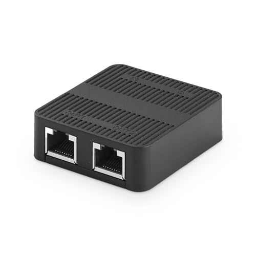 Binardat 3 Port Ethernet Switch, 1 zu 2 Netzwerk Splitter 10/100Mbps, Typ-C Stromversorgung, Mini Größe Plug and Play von Binardat