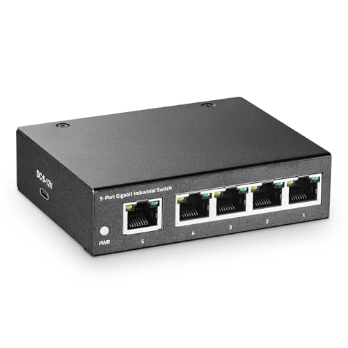 Binardat 5 Port Gigabit Industrie-Switch, Typ-C Strom, Mini Größe, 10/100/1000Mbps, Din Rail Netzwerk Splitter, -40~185°F IP40 Lüfterlos Unmanaged, Tragbarer Desktop Switch Binardat 5 Port Gigabit Industrie-Switch, Typ-C Strom, Mini Größe, 10/100/1000Mbps, Din Rail Netzwerk Splitter, -40~185°F IP40 Lüfterlos Unmanaged, Tragbarer Desktop Switch von Binardat