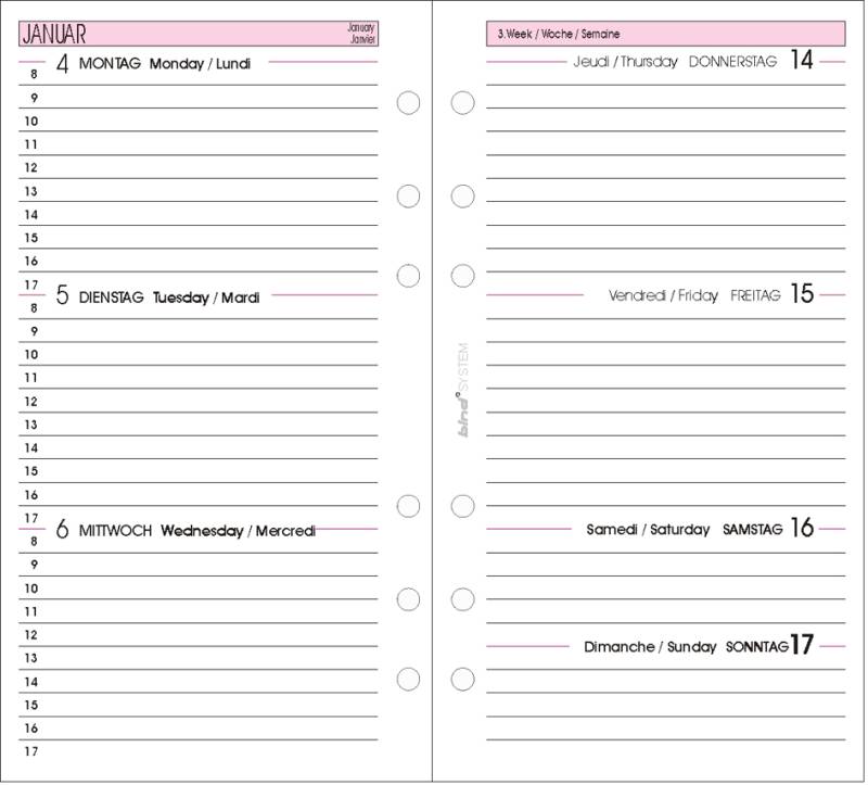 bind Ersatzkalender 2026 für Terminplaner A6 Modell 10603 von Bind