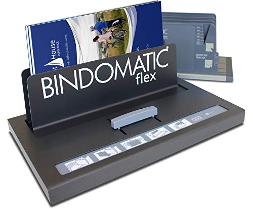 Bindomatic Flex Thermobindemaschine - Manuelle Desktop-Bedienung | 1 Minute Binden | Binden mehrerer Dokumente - 540 Blatt Kapazität (80 g/m²), Bindungsbreite 1,5 mm-54 mm, A5 bis A3 Querformat von Bindomatic