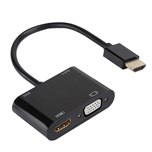 Bindpo HDMI zu VGA Adapter, HDMI zu HDMI VGA 4K Konverter mit 3,5 mm Stereo-Audiokabel, Dongle für Computer, DVD, Laptop, Digitalkamera, Projektor von Bindpo