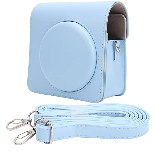 Bindpo Instant-Kameratasche, PU-Leder-Schulterkameratasche Abnehmbare Kameraabdeckung mit Schultergurt für Instax Square SQ1(Blau) von Bindpo