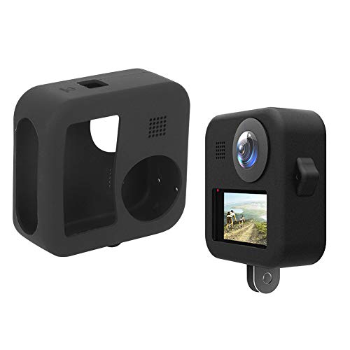 Bindpo Silikon-Kameratasche für GoPro Max, Schutzgehäuse mit weicher Gummischale und Objektivabdeckung - Schwarz von Bindpo
