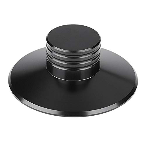 LP Stabilisator mit Schallplattengewicht, 120G LP Plattenspieler Plattenspieler Klemmstabilisator mit Soft Base Pad für LP Schallplatten CD Player Gehäuselautsprecher usw.(Schwarz) von Bindpo