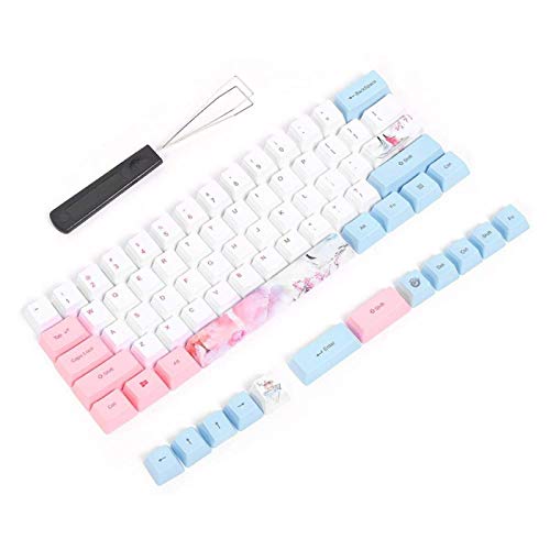 Sublimation Keycaps, 73 Keycap Five-Faced Dyed Anime Style PBT Keycaps Set mit Shaft Puller mechanisches Tastaturzubehör Universal für mechanische Tastatur(DREI Lebenszeiten Stil Farbe) von Bindpo