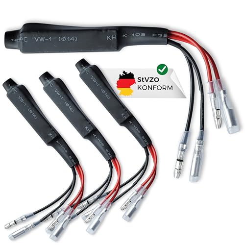 Binego® 4er Set Motorrad Lastwiderstand LED 10Ohm 10W 12V Widerstand Kabel Blinker Decoder von Binego