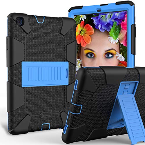 Bingcok Galaxy Tab A 10.1 2019 Hülle, Modell SM-T510 / T515, strapazierfähig, stoßfest, mit Standfunktion, für Samsung Galaxy Tab A 10.1 2019 1 x Schwarz + Blau von Bingcok