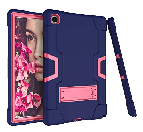 Bingcok Galaxy Tab A7 10.4 Case 2020, Heavy Duty Rugged Full-Body Hybrid Shockproof Drop Protection Cover for Samsung Galaxy Tab A7 10.4 2020 Model SM-T500 /SM-T505 /SM-T507(4-NavyBlue+Rosered) von Bingcok