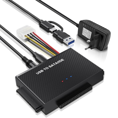 Binghe USB 3.1 Zu SATA/IDE Adapter USB Adapter für 2,5" und 3,5" SATA HDD und IDE-Festplatte inklusive 12V 2A Netzteil, USB-Kabel und Kabel Kompatible mit Mac OS/Windows/Linux von Binghe