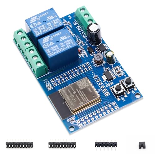 ESP32 Relais 2-Kanal Modul, ESP32-WROOM Relais Entwicklungsboard mit 4 MB Flash Dual-Wifi DC5-60V Stromversorgung für Sekundäres Entwicklungslernen（LC-Relay-ESP32-2R-D5） von Binghe