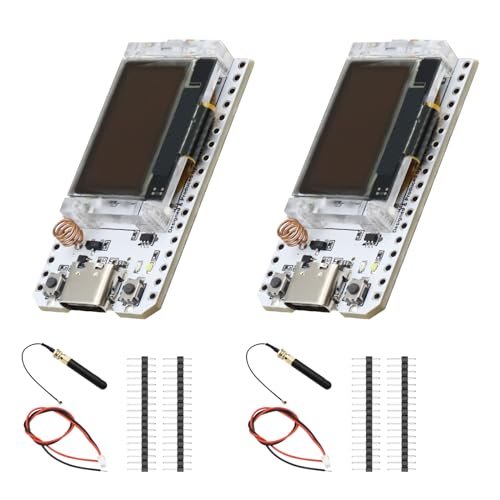 LoRa ESP32 Entwicklungsplatine Binghe 2 Stück LoRa ESP32 V3 Modul mit OLED Display und Antenne USB C Dual-Core IOT Board 240MHz Bluetooth WiFi Modul 1262 Chip 863 928MHz für Arduino/Meshtastic von Binghe